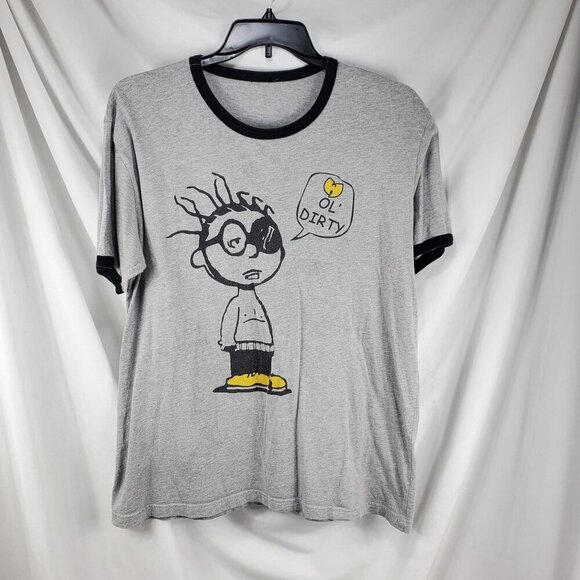 Men's Gray "WU TANG" Pullover Graphic T-Shirt Crew Neck Short Sleeve Size Medium - Picture 1 of 4